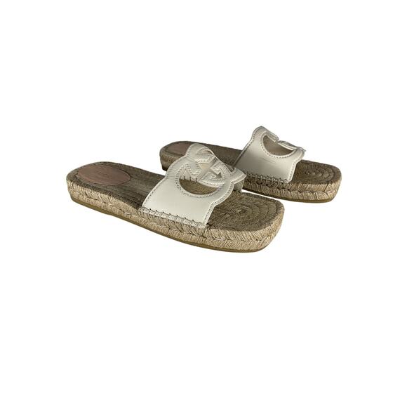 Gucci Interlocking G White Leather Cut Out Slide Sandals Size 7.5 - Picture 1 of 7
